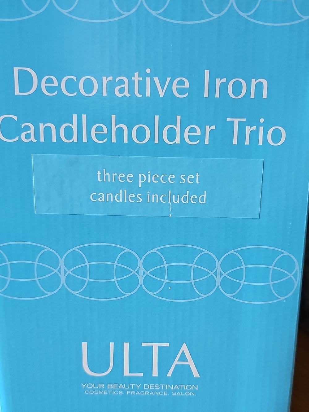 Ulta Beauty Decorative Iron Candleholder Trio - Blue and Black